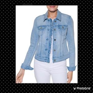 WHBM Ruffled Denim Jacket 8